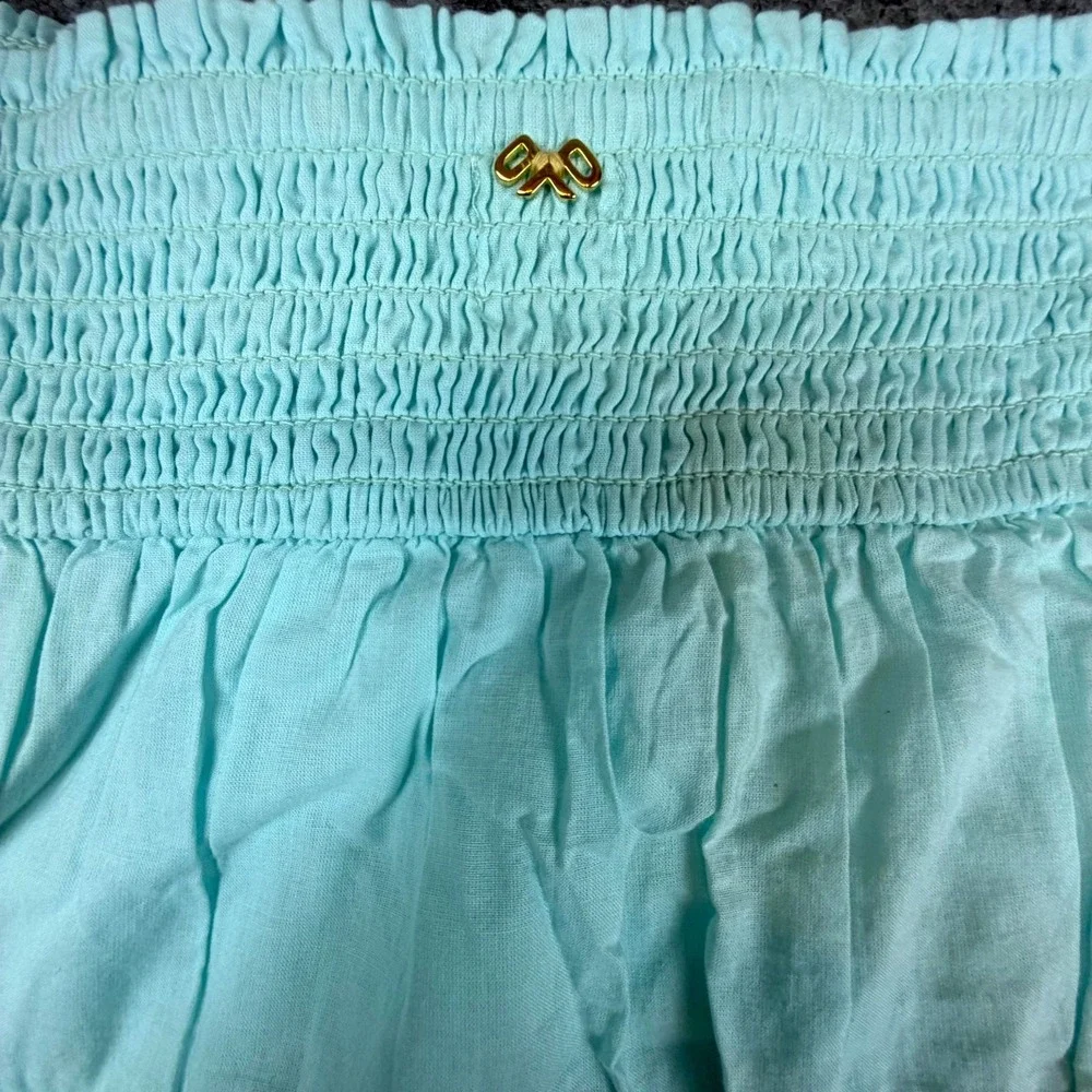 PilyQ Mini Skirt Womens M/L Blue Cotton Ari Eyelet Ruffle Coquette Fairy‎ Girly